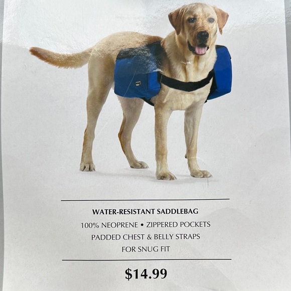 Dog Saddlebag by Dicken’s Closet Water-Resistant Blue Large - Picture 2 of 8